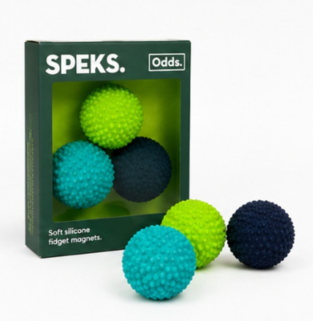 Speks Odds Green Dots Silicone Magnetic Fidget Balls Set of 3 NEW